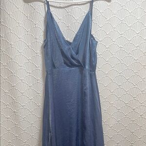 Lulus Blue Slate Satin Dress